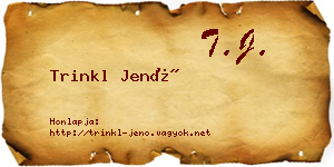 Trinkl Jenő névjegykártya